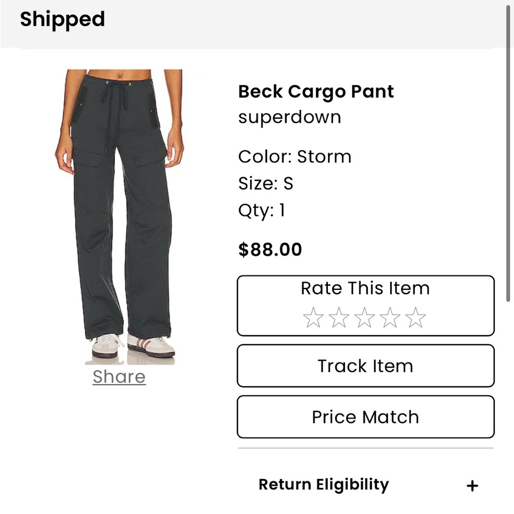 Superdown Storm Gray Cargo Pants